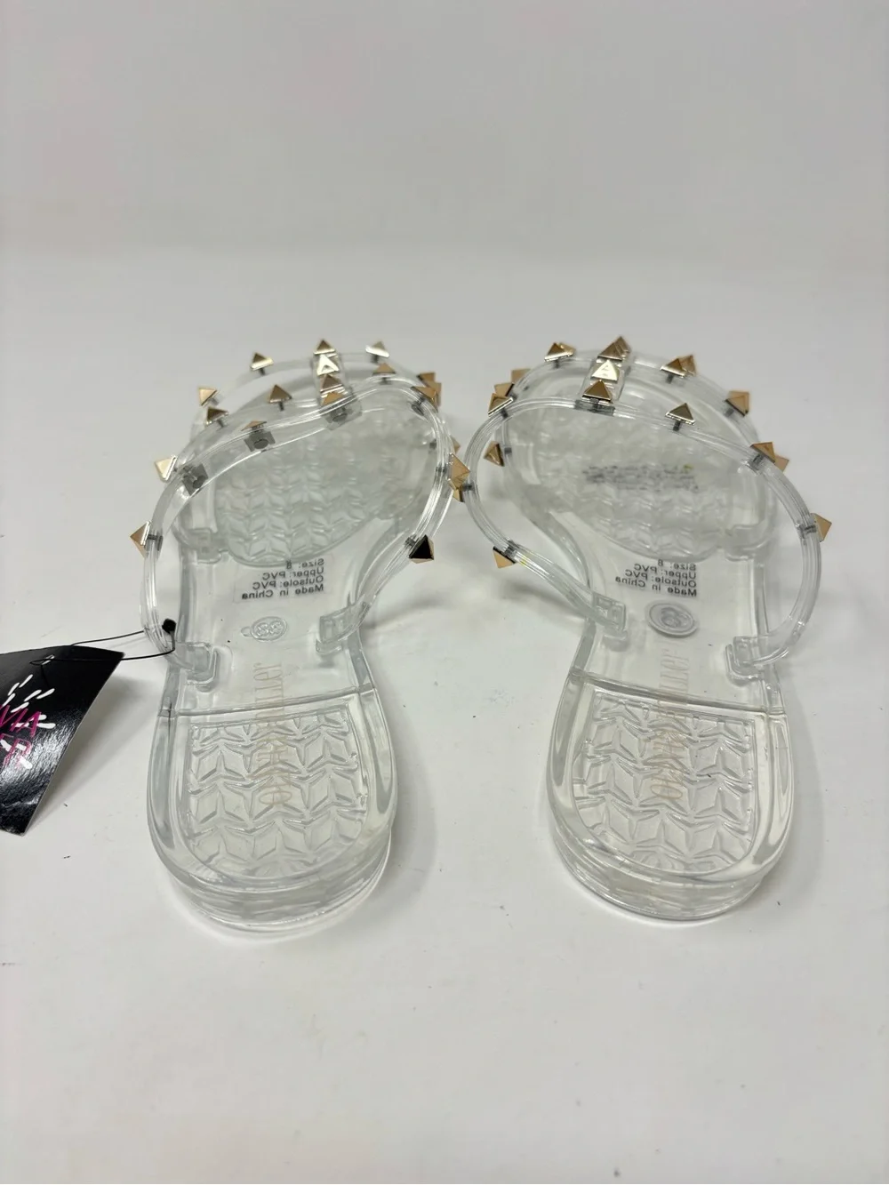 Olivia Miller studded triple strap jelly sandals size 8 NWT